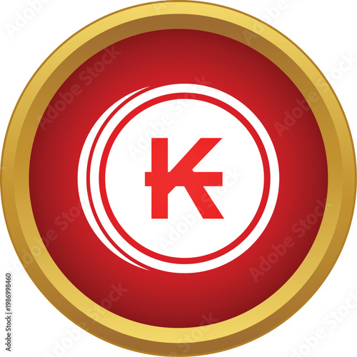 Red button featuring the lao kip currency symbol representing financial concepts