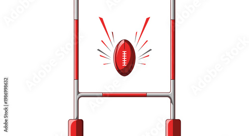 Rugby Goal Post With Ball Flying Through For Score