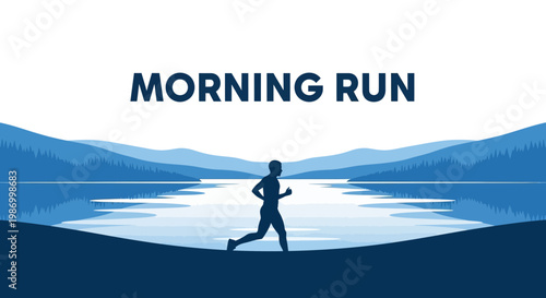 Scenic Morning Runner Embracing Peaceful Landscape Views