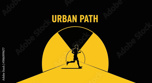 Runner Ascends Towards Bright Urban Horizon