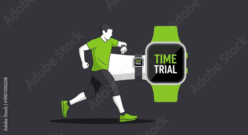 Runner Synchronizing Smartwatch For Timed Fitness Challenge