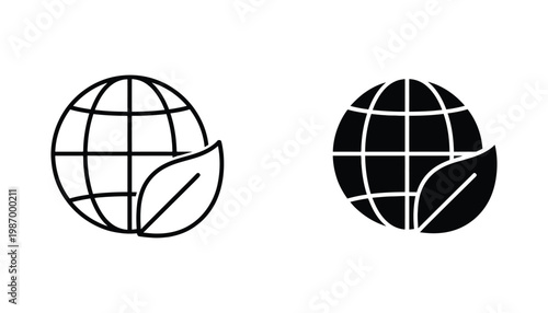 Earth Leaf Icon Sustainable Business Growth