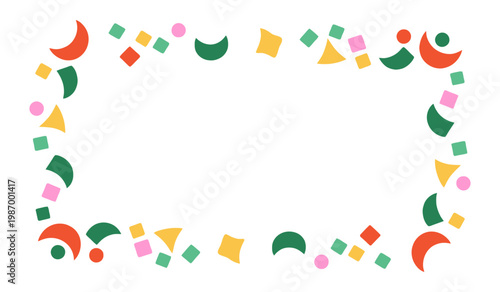 Cinco de Mayo Confetti Border Festive Decoration Design, Cinco de Mayo, Mexican Independence Day, Fiesta Celebration