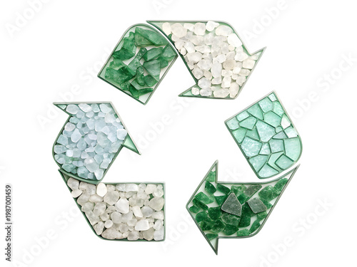 recycle symbol on white background
