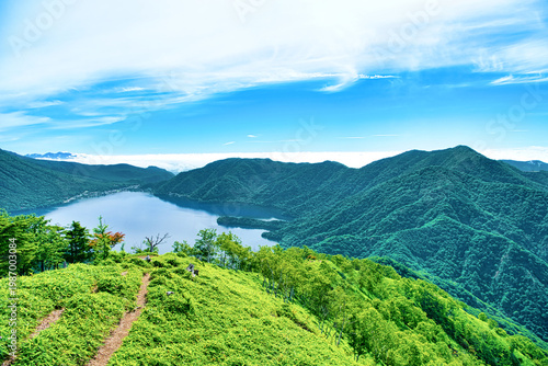 栃木県日光市　奥日光の中禅寺湖と日光の山々