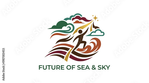 Abstract Logo Future of Sea and Sky