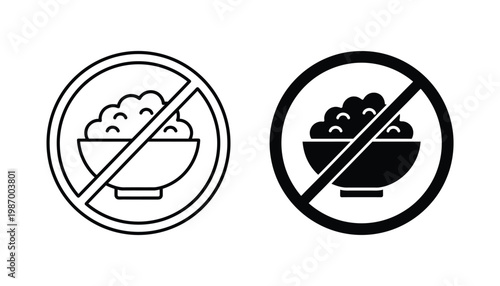No Food Icon Diet Restriction Health Wellness Warning Symbol UI UX App Design