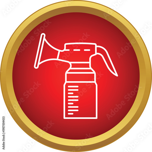 Breast pump medical device for lactation and baby feeding representing maternity