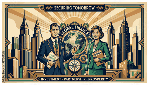 Business professionals in a financial district.