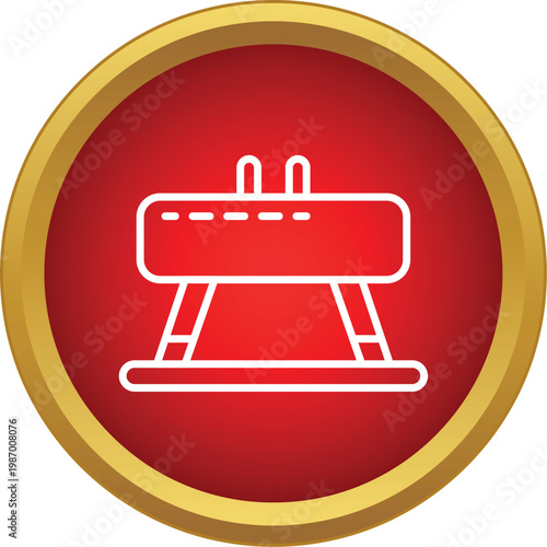 Pommel horse equipment representing gymnastics and athletic competition