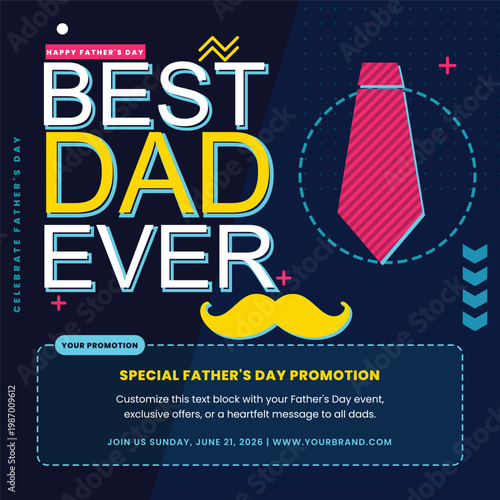 Best Dad Ever Father's Day Promotion Flyer Vector