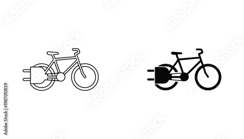 Electric Bicycle Charging Symbol Sustainable Urban Mobility Icon