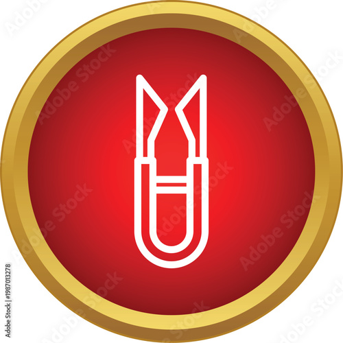 Thread cutter icon representing a sewing tool for textile and needlework activities