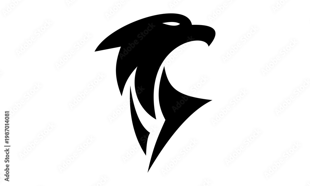 Naklejka premium eagle head silhouette vector logo