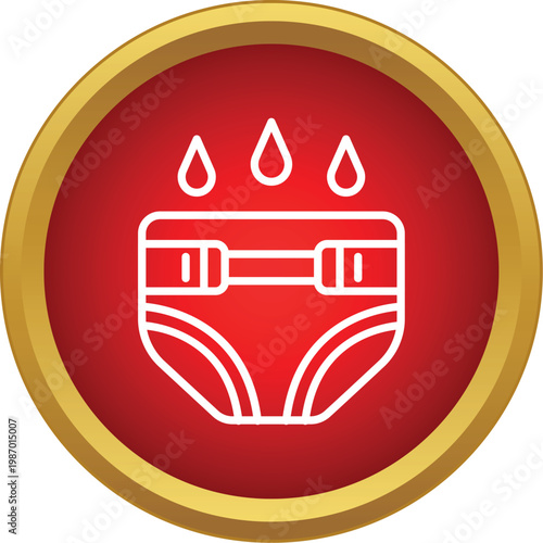Diaper icon indicating wetness and absorbency for baby care