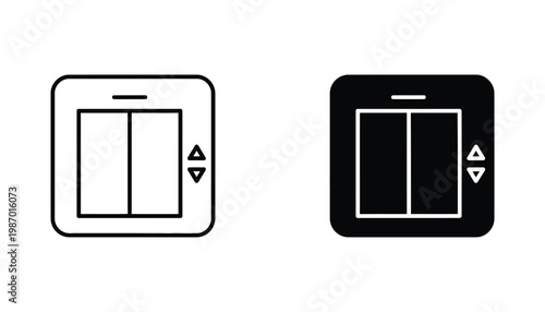 Elevator Icon Doors Up Down Arrows User Interface Design