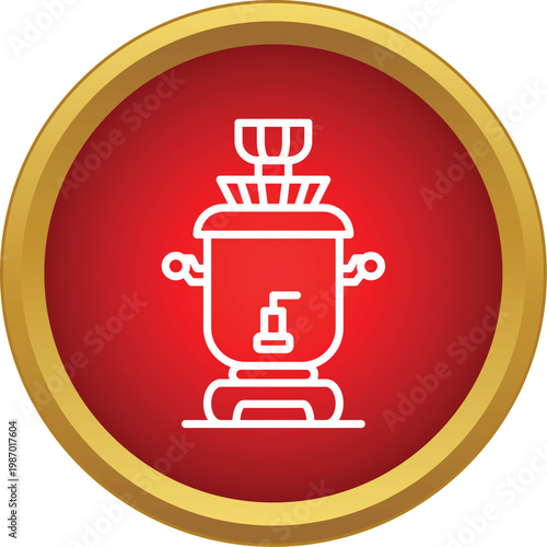 Samovar icon representing russian tea drinking tradition