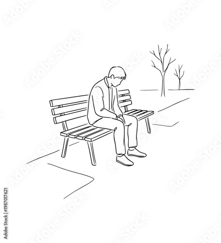 Lonely person on bench