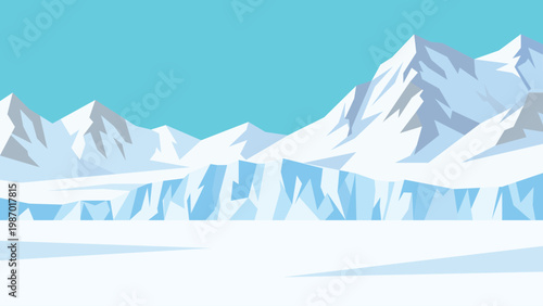 Jagged Peaks Breathing Arctic Flat Design Wilderness