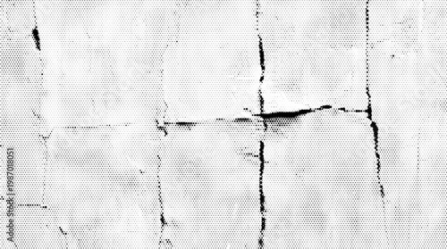 Grunge concrete texture overlay with halftone vector for retro design