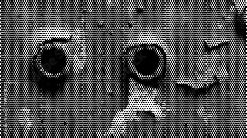 Halftone vector concrete texture overlay for retro futurism and grunge designs