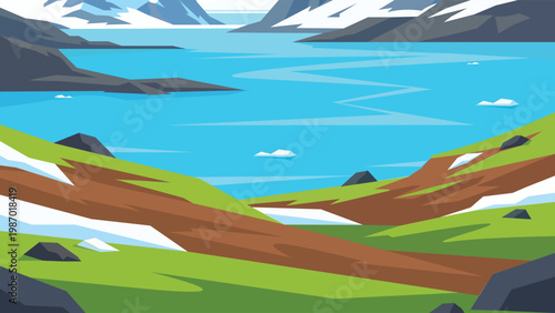 Arctic Fjord Colors Flat Design Unexpected Warmth
