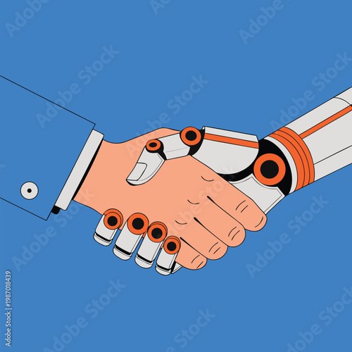 A fun 3d orange clown fish character acting as a businessman with a laptop illustration featuring a cartoon man and woman design icon vector sign