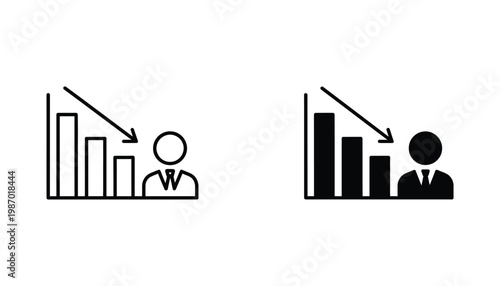 Business Decline Person Chart Economic Financial Risk Management