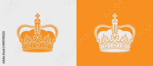 Two crowns on different colored backgrounds