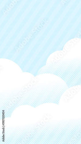 空と雲の可愛い縦長サイズの背景
