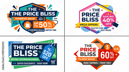 Set of Colorful Sales and Discount Badges