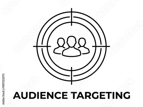 Audience targeting icon vector illustration with customer segmentation market research audience insight consumer group target market profile buyer persona
