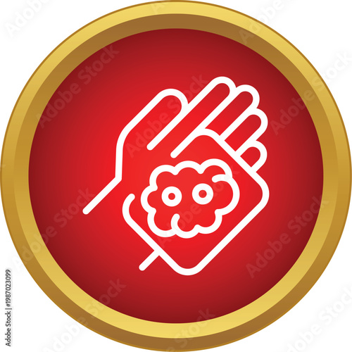 Hand with a skin rash or allergic reaction symbol