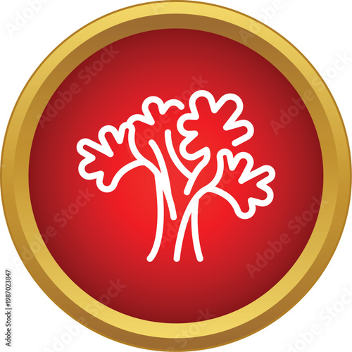Parsley herb outline icon symbol for cooking and garnish