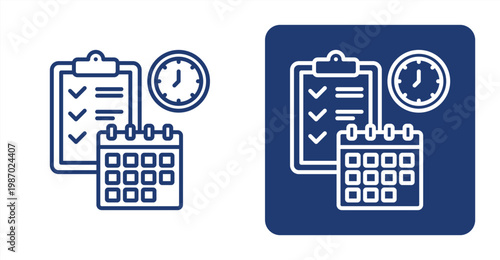 Schedule Management icon, with contrast background.