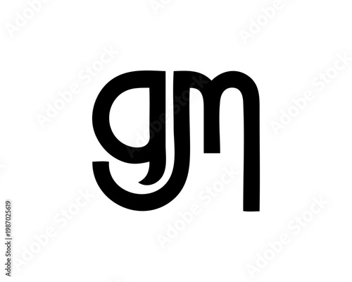 Modern abstract letter GM monogram minimalist vector typographic logo