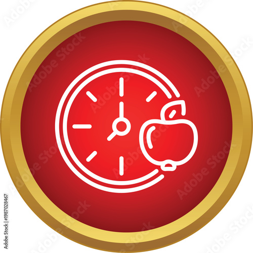 Outline icon representing time for healthy eating and diet planning
