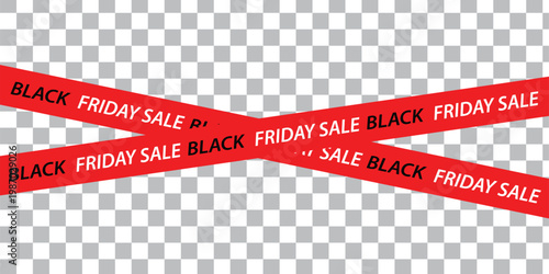 Black friday sale red diagonal banners on gray and white checkered background