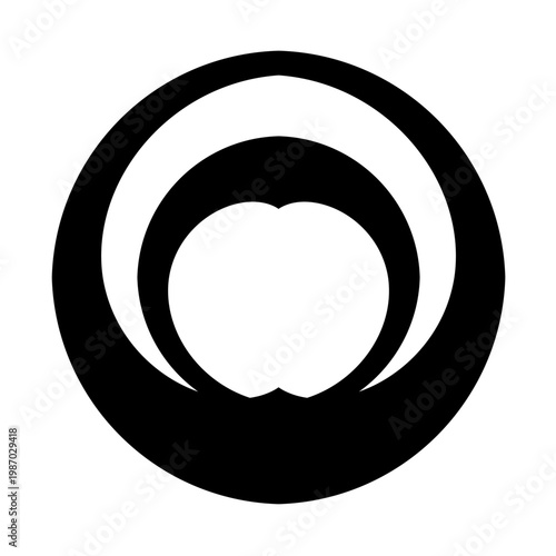 Abstract vector illustration of a circular 3d business symbol and target icon for internet web design and intellectual property protection