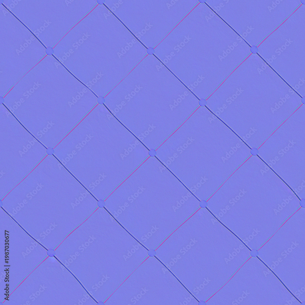 Naklejka premium Diamond Quilted Fabric Normal Map Texture