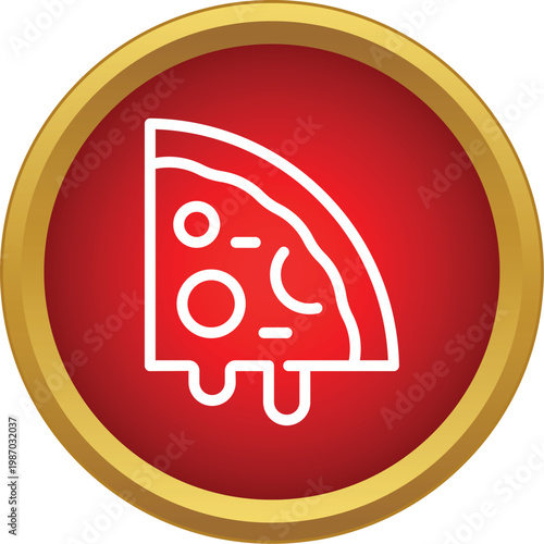 Outlined pizza slice representing fast food and takeaway options