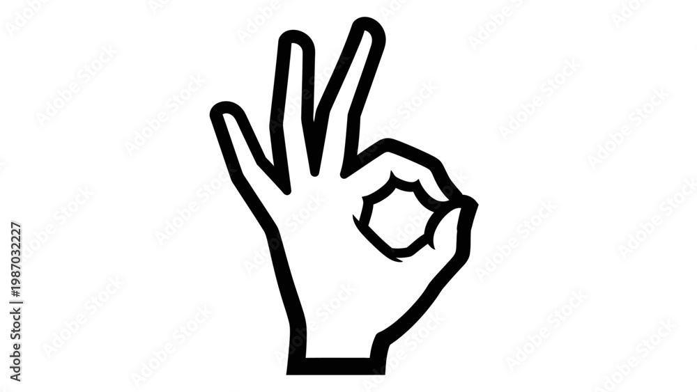 Fototapeta premium Okay Hand Gesture: Perfect Sign, Approval, Success, Agreement, Positive Symbol