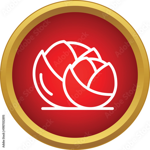 Brussels sprouts icon representing healthy organic food and vegetarian diet