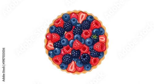 Deliciously baked fruit tart overflowing with fresh berries, a delightful dessert perfect for any occasion