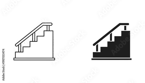 Stairs Icon Upward Direction Progress Path Symbol