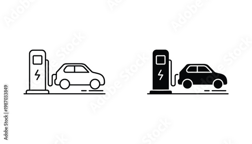 Electric Vehicle Charging Station Sustainable Transport Icon