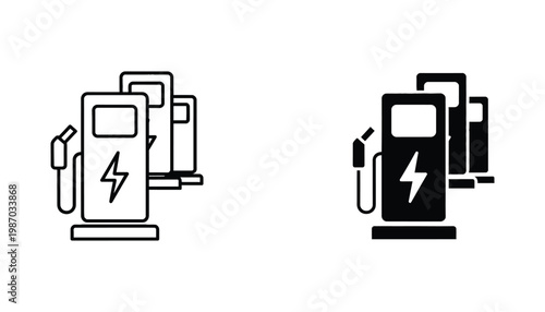 Electric Vehicle Charging Station Infrastructure Green Mobility Icon