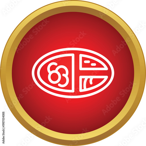 Sushi bento box icon displaying various japanese food items