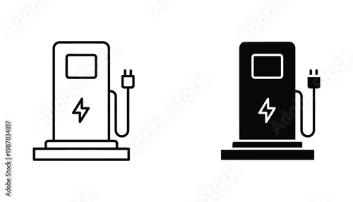 Charging Station Electric Vehicle Power Plug Green Energy Future Technology Icon