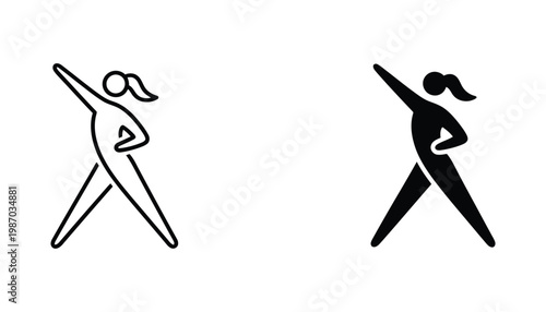 Woman Exercising Stretching Pose Fitness Icon Vector Graphic Design